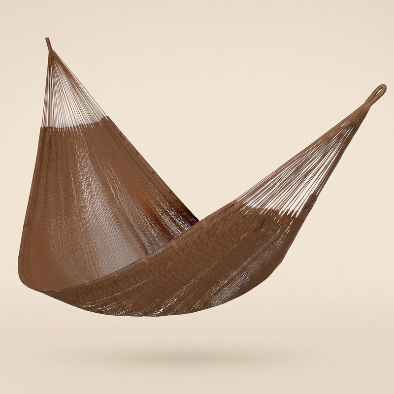 Handwoven Mayan Rope Double Hammock with Tree Straps, Carabiners & Carry Bag - 1