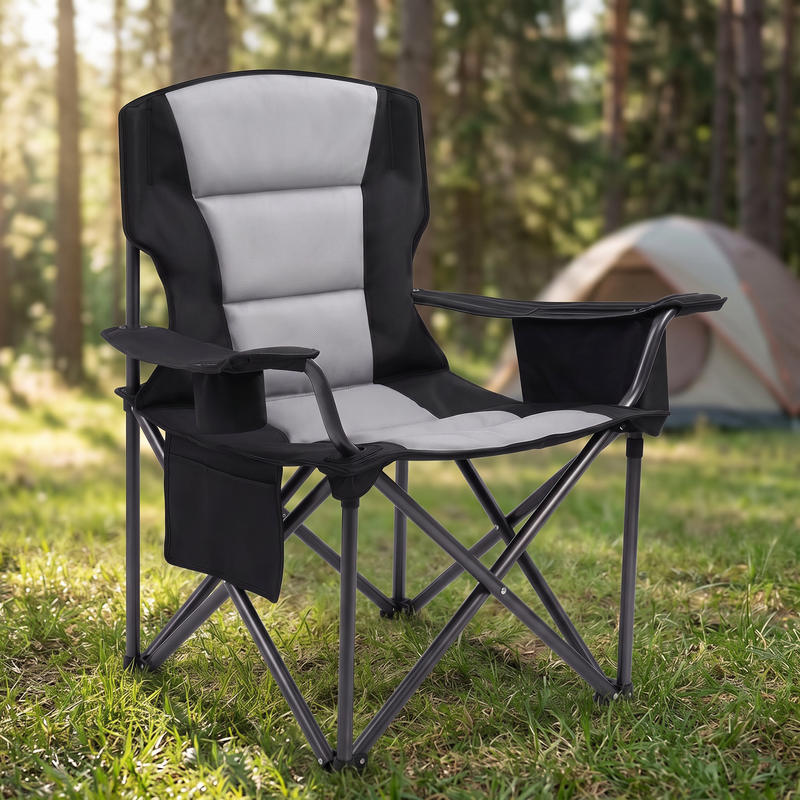 Heavy Duty Camping Chair with Cooler Storage – Single or Twin Pack - 1