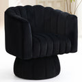 Show Black Velvet (27.5"x28.7") Swivel Barrel Chair