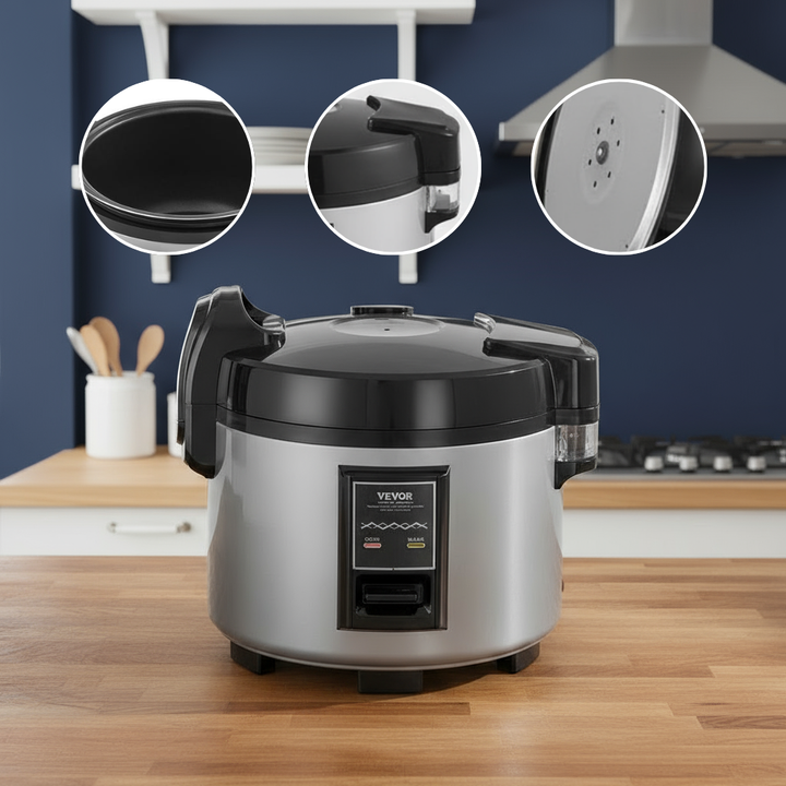 VEVOR Commercial Rice Cooker 70-Cup Non-Stick Pot 15L 12H Keep Warm Restaurant