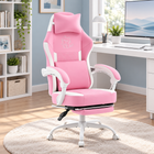 Pink Gaming Chairs – High-Back Reclining Styles with Footrest & Lumbar Support - 1