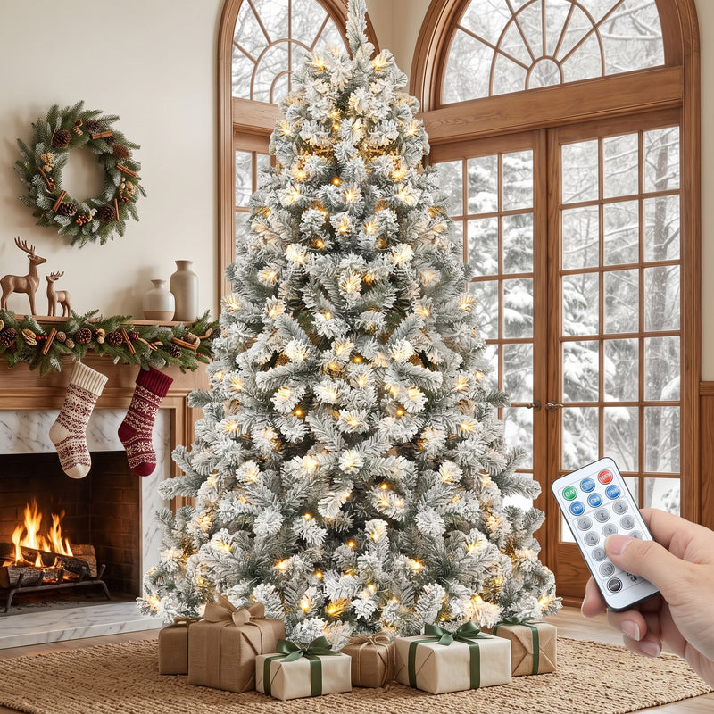 PRE LIT CHRISTMAS TREE – COLOR CHANGING LED LIGHTS WITH REMOTE CONTROL - 1
