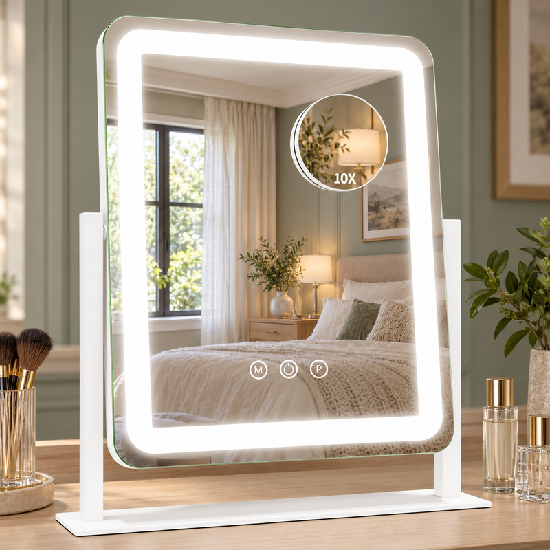 LED Vanity Mirror with Touch Dimming & Magnification - 1
