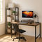 Industrial Pro 59" Computer Desk with Monitor Stand & Reversible 4-Tier Storage Shelf – Brown