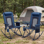 High Back Folding Rocking Camping Chair – Oversized Portable Outdoor Rocker with Cup Holder, Carry Bag & Heavy-Duty Steel Frame - 1