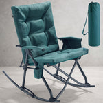 Oversized Folding Rocking Camping Chair with Padded Comfort & Portable Design - 1