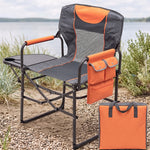 Camping Directors Chair, Heavy Duty,Oversized Portable Folding Chair with Side Table, Pocket for Beach, Fishing,Trip,Picnic,Lawn Blue - 1