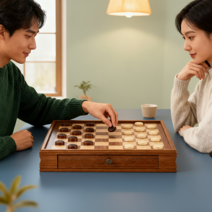 VEVOR Solid Wood Chess Set, 15 inch 2-IN-1 Chess Checkers Game Set, Chess Board Games with Storage Drawer & Weighted Chess Checkers Pieces & 2 Queens, for Adults Kids Tournament Professional Beginner