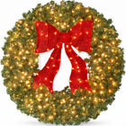 PRE-LIT CHRISTMAS WREATH – WARM LED DOOR DÉCOR - 1