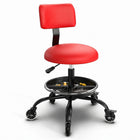 Rolling Mechanic Chair with Backrest and Footrest – Heavy Duty Shop Stool with Wheels, Adjustable Height Swivel Garage Chair - 1