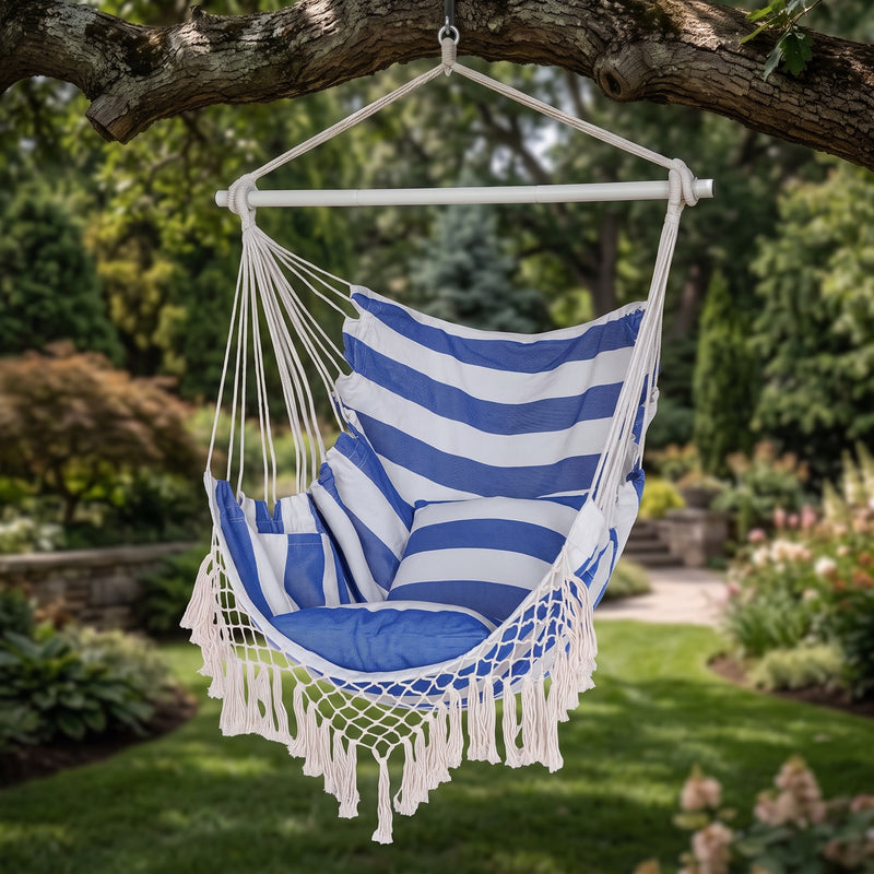Boho Macramé Fringe Double Hammock Swing – Ultimate Comfort & Style - 1