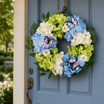 HYDRANGEA WREATH FOR FRONT DOOR – ARTIFICIAL FLORAL PORCH DÉCOR - 1