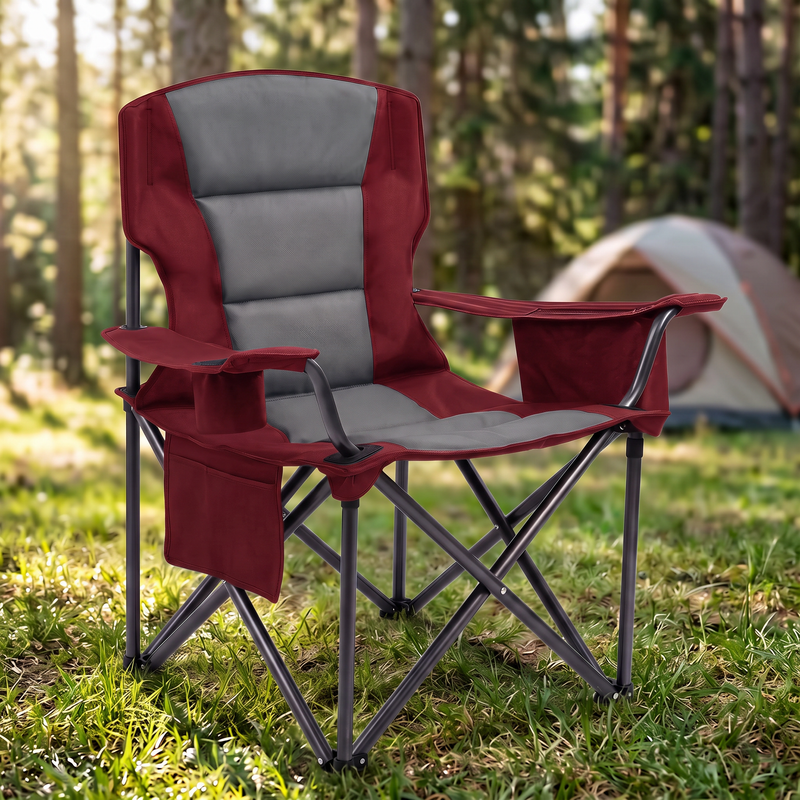 Heavy Duty Camping Chair with Cooler Storage – Single or Twin Pack - 1