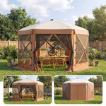 Vevor 12x12 Pop-Up Screen Tent Gazebo – 6-Sided Mesh Shelter with Carry Bag (8–10 People) - 1