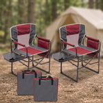 Camping Directors Chair, Heavy Duty,Oversized Portable Folding Chair with Side Table, Pocket for Beach, Fishing,Trip,Picnic,Lawn Blue - 1