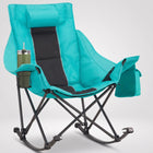 Oversized Folding Rocking Camping Chair with Padded Headrest - 1