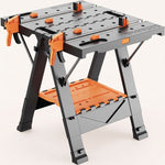 Portable Workbench & Folding Sawhorse – 2-in-1 Work Table - 1