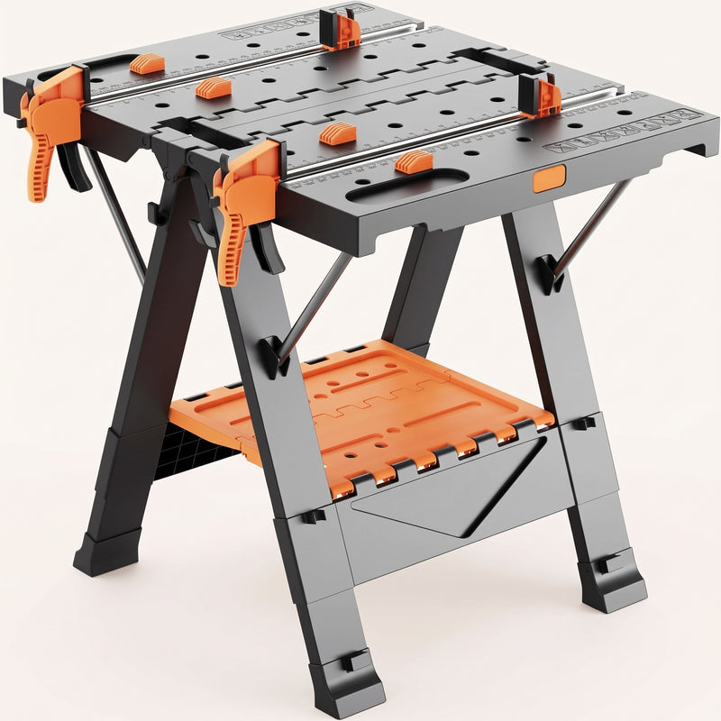 Portable Workbench & Folding Sawhorse – 2-in-1 Work Table - 1
