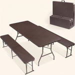 6 FT Folding Picnic Table with Benches - 1
