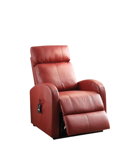 Faux Leather Power Motion Lift Recliner In Red