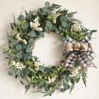 EUCALYPTUS WREATH FOR FRONT DOOR – FARMHOUSE GREENERY DÉCOR - 1