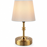 Cordless Rechargeable Table Lamp with Fabric Shade – Dimmable LED Desk Lamp - 1
