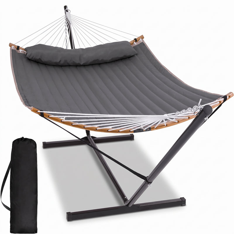 2-Person Hammock with Adjustable-Height Stand, Pillow & Carrying Bag - 1