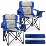 Heavy Duty Portable Folding Camping Chair with Cup Holder & Cooler Pocket - 1