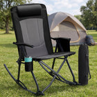 High Back Folding Rocking Camping Chair – Oversized Portable Outdoor Rocker with Cup Holder, Carry Bag & Heavy-Duty Steel Frame - 1