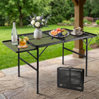 Foldable Camping Table Collapsible Picnic Aluminum Alloy Grill Stand - 1
