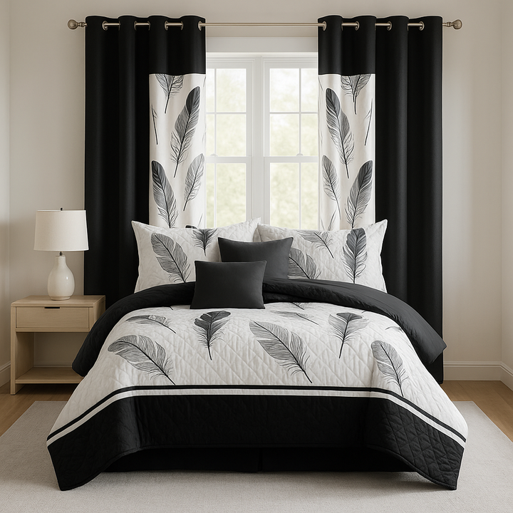AeroSoft 9-Piece Microfiber Bedding & Curtain Set – All-Season Comfort