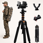 360° Swivel Hunting Chair with Adjustable Legs & Rifle Rest – Portable Tripod Seat - 1