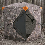 Silent Pop Up Hunting Blind with 270° See Through View – Waterproof Camo Ground Blind Tent for Turkey and Deer Hunting, 1-7 Person Capacity - 1