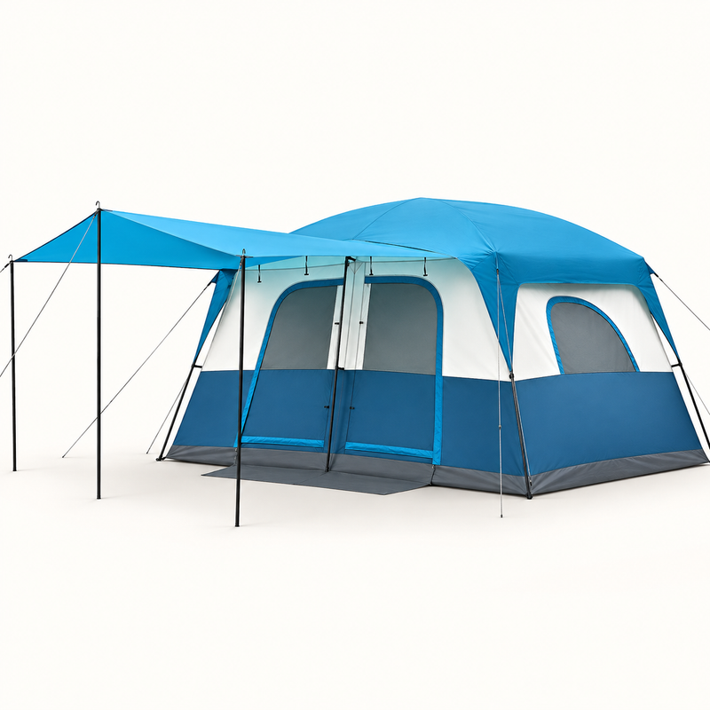 8-10 Person Instant Cabin Camping Tent with Room Divider & Rainfly - 1