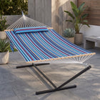Outdoor Double Hammock with Stand for 2 – Heavy Duty Steel Frame, Pillow Included - 1