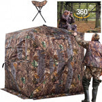 SucceBuy 270° & 360° See Through Pop Up Hunting Blind, 2-3 Person / 3-4 Person Ground Deer Blind with Carrying Bag, Portable Hunting Tent - 1