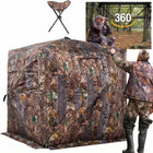 SucceBuy 270° & 360° See Through Pop Up Hunting Blind, 2-3 Person / 3-4 Person Ground Deer Blind with Carrying Bag, Portable Hunting Tent - 1