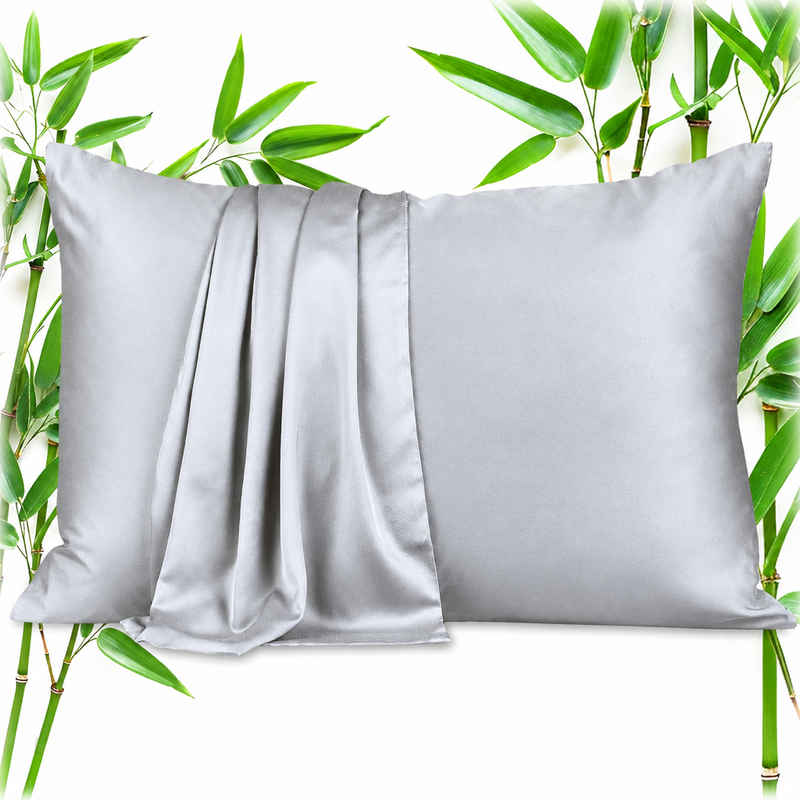 100% Viscose from Bamboo Pillowcases with Zipper, Set of 2 - 1