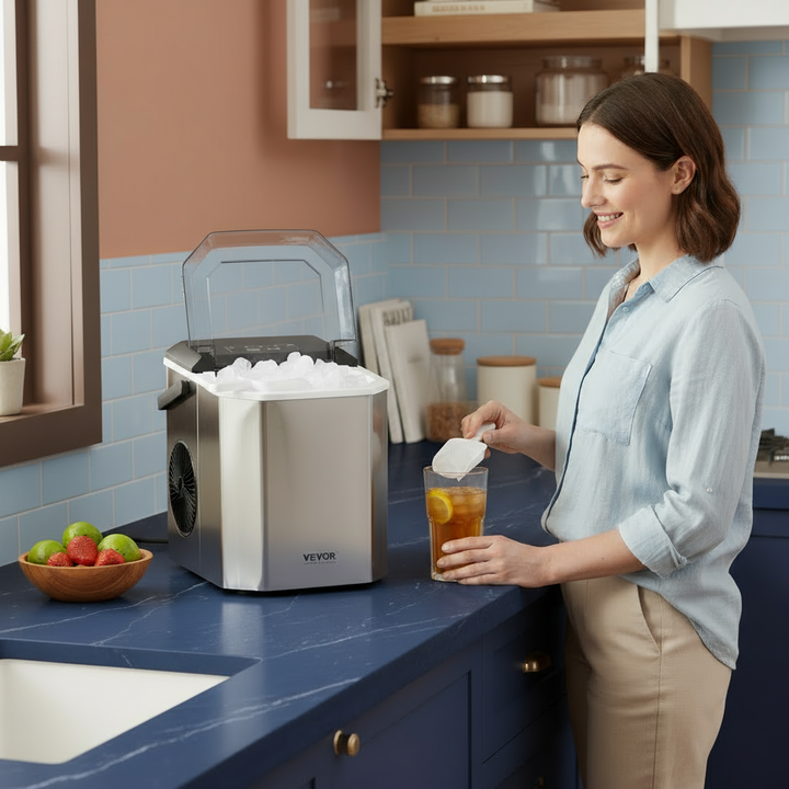 Portable Countertop Ice Maker 26Lbs/24H Self-Cleaning with Scoop Basket Home Bar