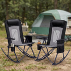 High Back Folding Rocking Camping Chair – Oversized Portable Outdoor Rocker with Cup Holder, Carry Bag & Heavy-Duty Steel Frame - 1