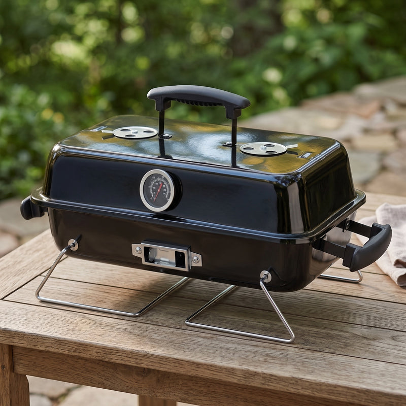 PORTABLE TABLETOP BBQ GRILL – CHARCOAL OUTDOOR GRILLS FOR CAMPING, PATIO, BEACH & BACKYARD - 1