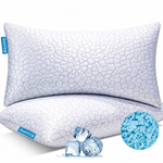 Gel Memory Foam Pillows, Set of 2 – Firm Quilted & Dual-Sided Cooling - 1