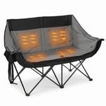 Heated Camping Chair for Adult Outdoor Activities - Portable Folding Heated Chair with 3 Adjustable Heat Levels, Heating Backrest Cushion Support 264LBS for Patio Camping (Battery Not Included) - 1