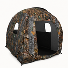 Hunting Blind with Floor Mat, 360 Degree See Through Ground Blind with Carrying Bag, 2/3/4 Person Pop Up Camouflage Tent Portable Concealed Shelter - 1
