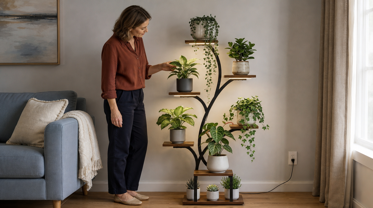 Plant Stand with Grow Lights – Indoor Plant Shelf, 4 to 9 Tiers - image 1