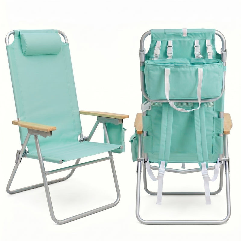 17" Big & Tall Oversized Beach Chairs 2-Pack – Heavy Duty Folding Outdoor Seating - 1
