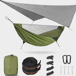 2-Person Camping Hammock with Mosquito Net & Rain Fly – Portable Outdoor Hammock Set (500lbs Capacity) - 1