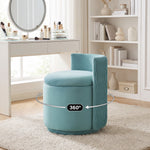 Swivel Accent Chair with Storage, 360 Degree Velvet Small Accent Chair, No Assembly Comfy Bedroom Chair for Living Room, Reading, Dressing Room - 1