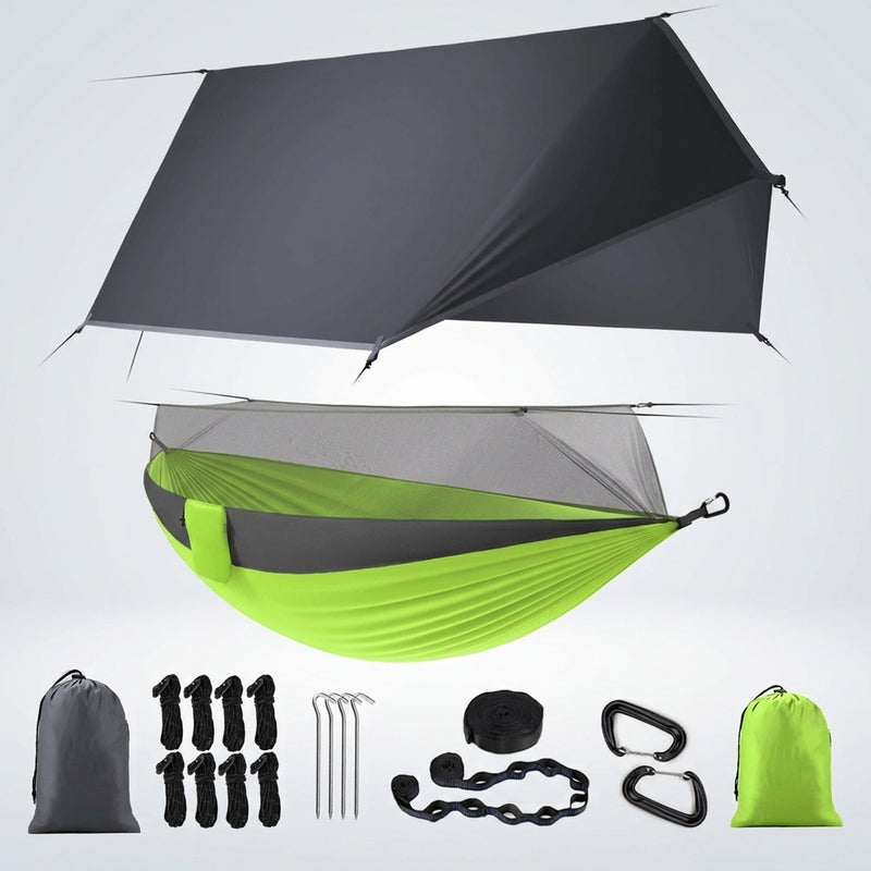 Over 600lbs Hammock, 1-2 person, Nylon with Mosquito Net - 1