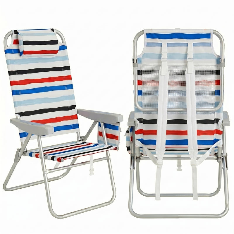 17" Big & Tall Oversized Beach Chairs 2-Pack – Heavy Duty Folding Outdoor Seating - 1